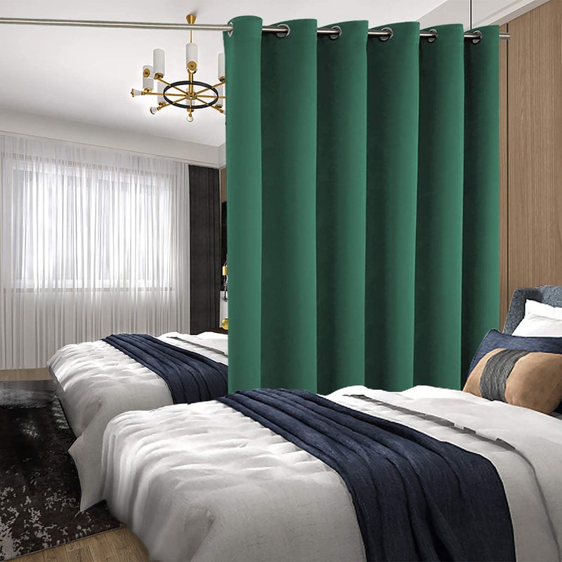 BGment Christmas Sliding Door Curtain 120 X 96 Inches, Wide Thermal Blackout Curtains Room Darkening Room Divider Window Curtain, 1 Panel, Emerald, 96 Length X Wide 120 - Image 3